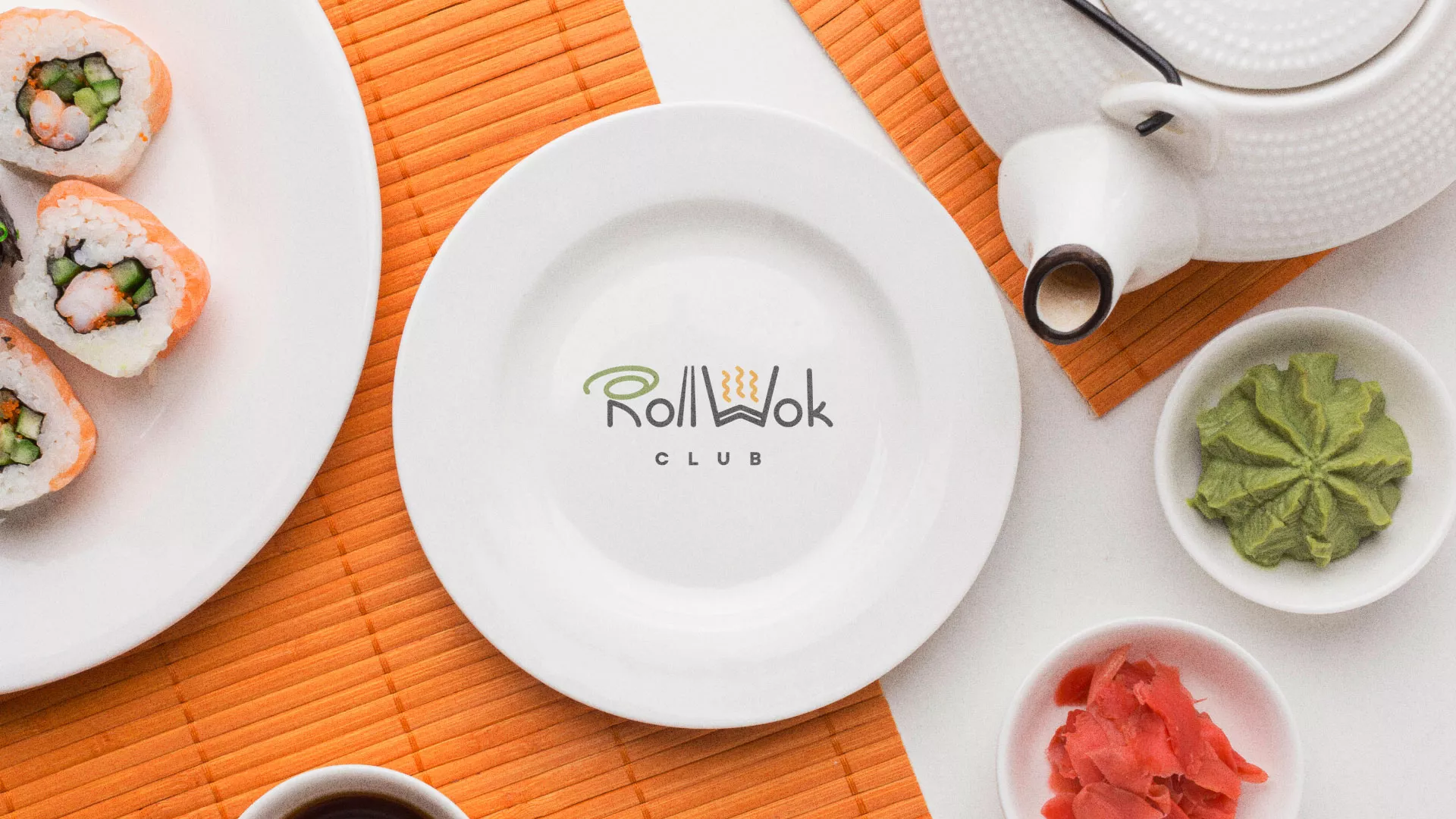 Разработка логотипа и фирменного стиля в Мелеузе для суши-бара «Roll Wok Club»